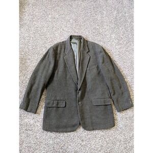 Vintage Claiborne Men's Suit Jacket Blazer Textured Knit Herringbone Green 44R